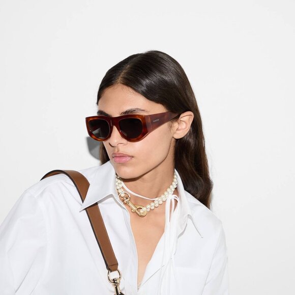 ?️ New Gucci GG1917S 010 Sunglasses - Solid Plum Frame, Solid Violet Lenses